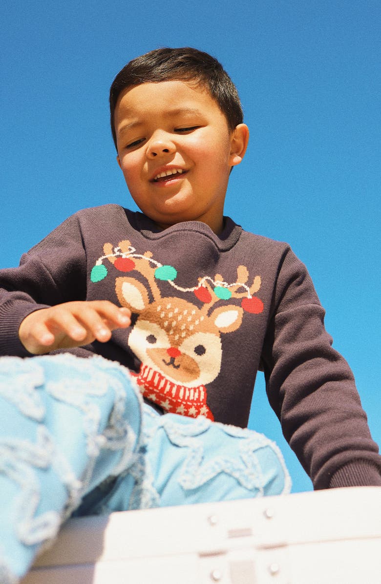 Rock Your Kid Kids
 Oh Deer Cotton Crewneck Sweater, Alternate, color, Oh Deer