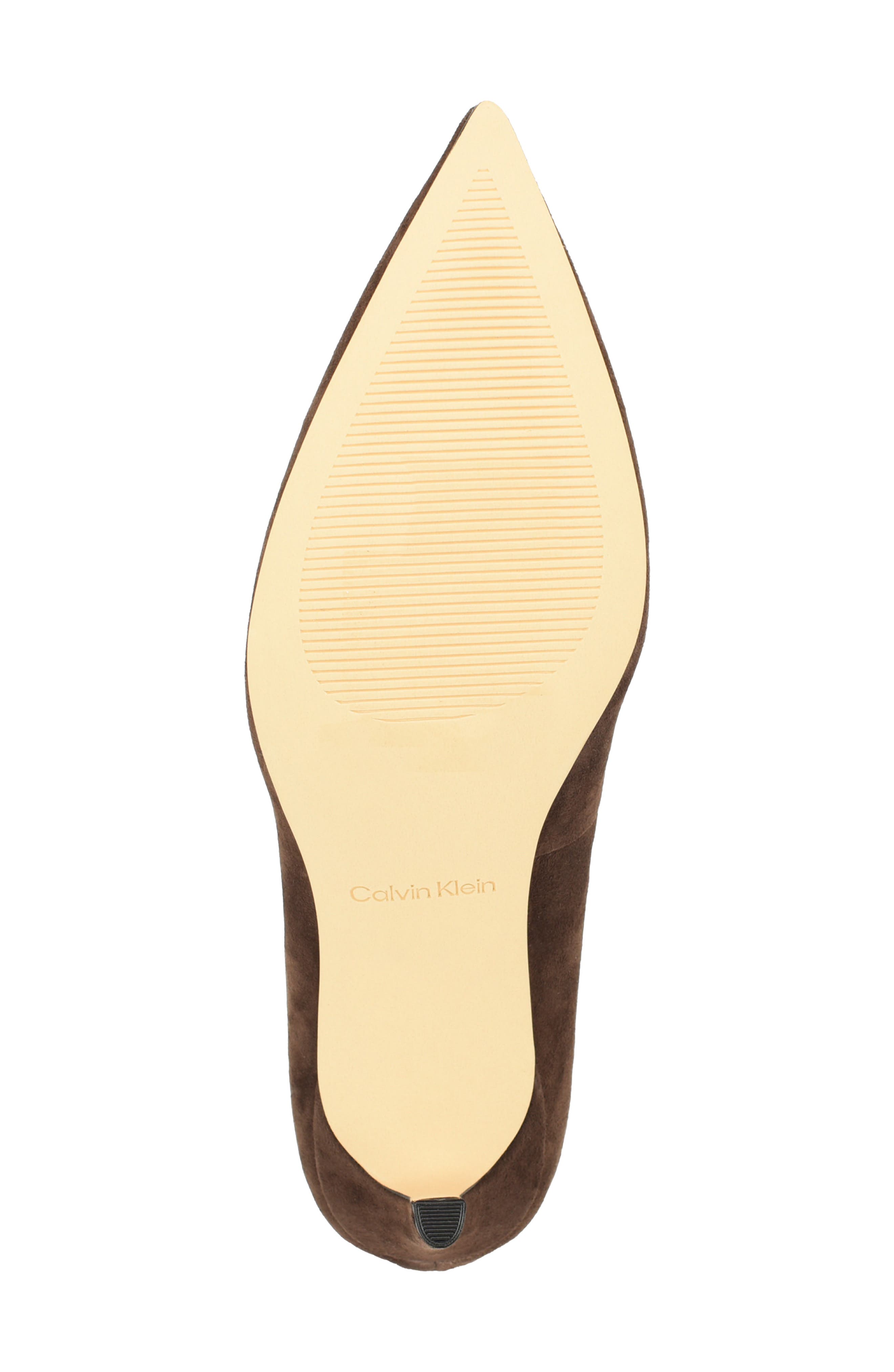Bazey Leather Pump, Alternate, color, DARK BROWN SUEDE