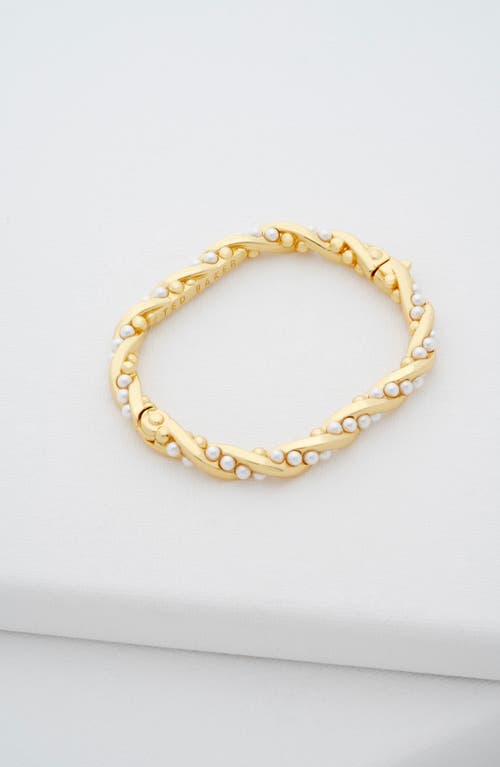 Ted Baker Tilaa Twisted Faux Pearl Cuff Bracelet In Gold Tone Pearl