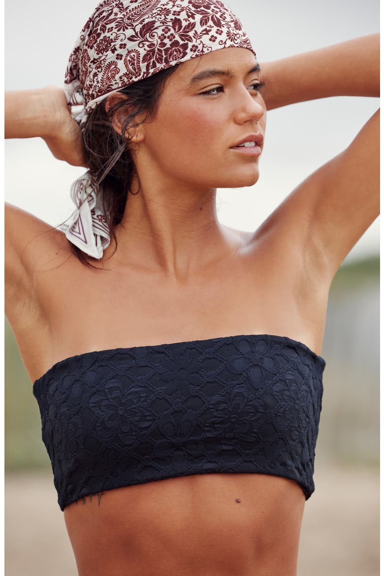 Lola Strapless Bandeau Bikini Top, Alternate, color, BLACK