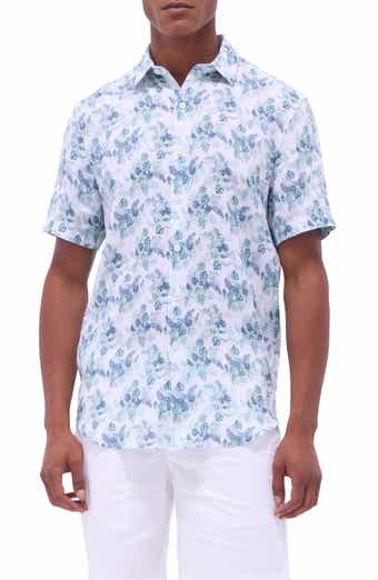 Bugatchi Orson Floral Short Sleeve Linen Button-Up Shirt