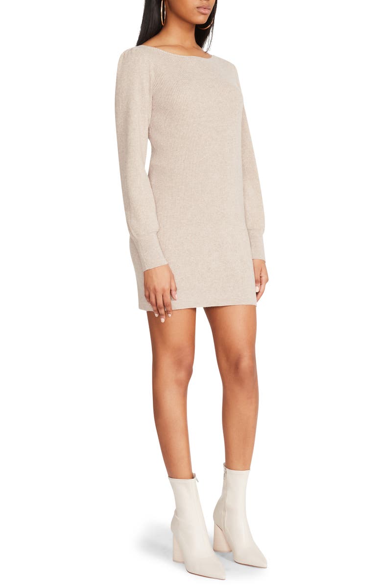 Steve Madden You Got This Ribbed Long Sleeve Mini Sweater Dress, Alternate, color, 