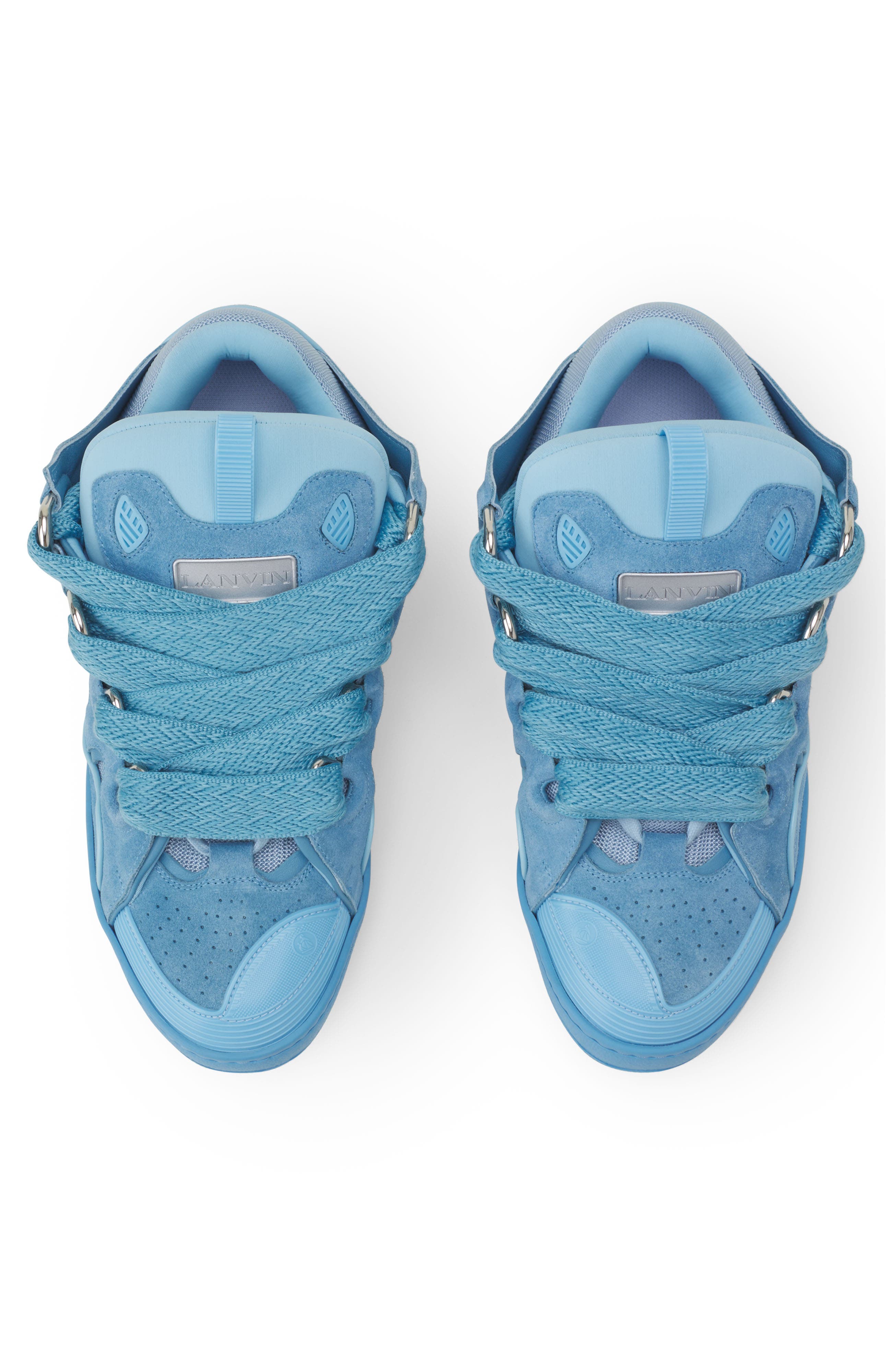 Lanvin Curb Monochrome Suede Sneakers, Alternate, color, Blue