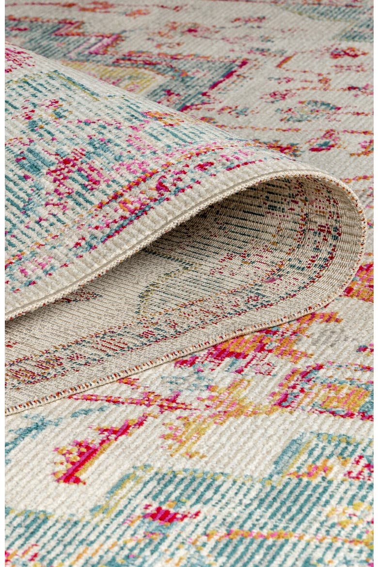 Zafra Vintage Medallion Area Rug, Alternate, color, Coral/Blue/Multi