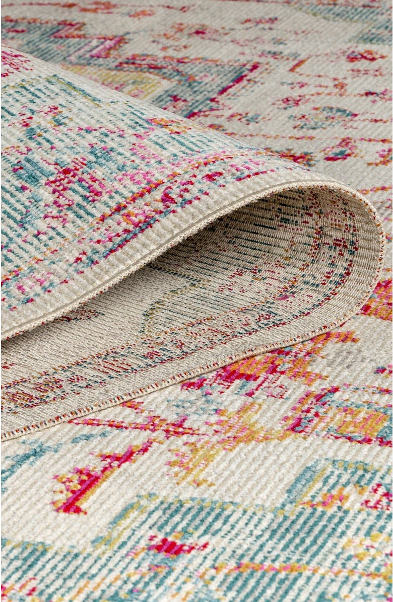 JONATHAN Y Zafra Vintage Medallion Area Rug, Alternate, color, Coral/Blue/Multi