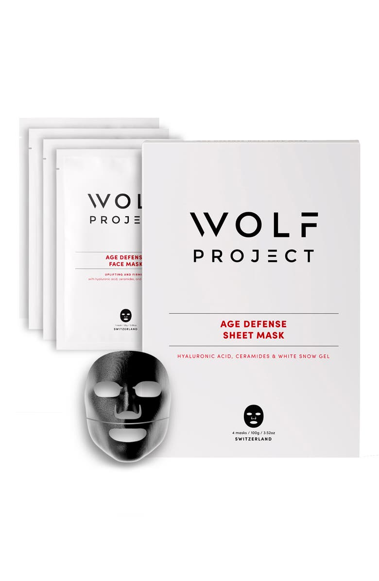 Wolf Project 4-Pack Anti-Age Face Masks, Main, color,