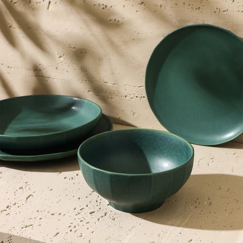 Stone Lain Rio Stoneware 4-piece Bowl Set In Green