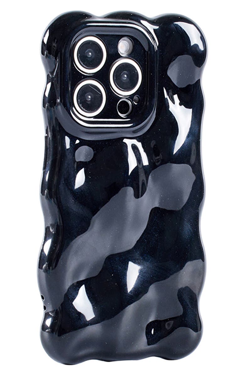 Auramma Glossy Bubbles iPhone 15 Pro Case, Alternate, color, Black