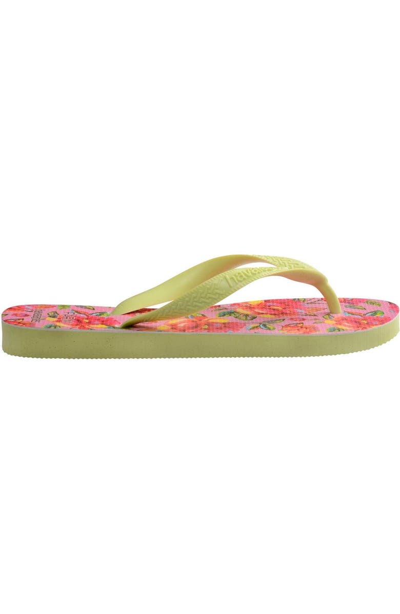 Havaianas x FARM Rio Neon Floral Flip Flop, Alternate, color, Matcha Green
