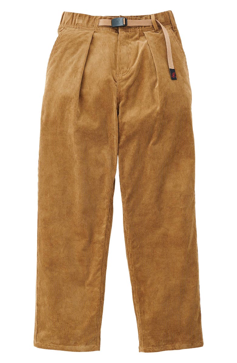 Gramicci Corduroy Pleated Pants, Main, color, Mocha Beige