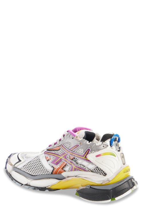 Balenciaga Deconstructed Runner Sneakers In White/multicolor