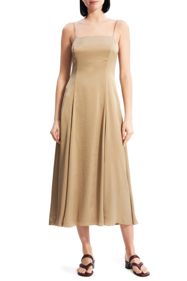 Cami Crushed Satin Dress, Main, color, MESA