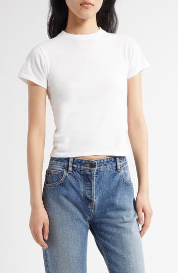 トップス THE ROW/ Demonte Cotton-Jersey T-Shirt Florie T-Shirt Grey in Cotton – The Row