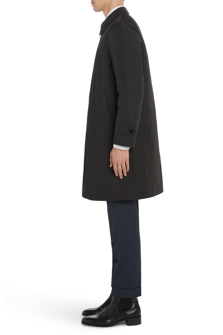 Classic Fit Microfaille Raincoat, Alternate, color, BLACK