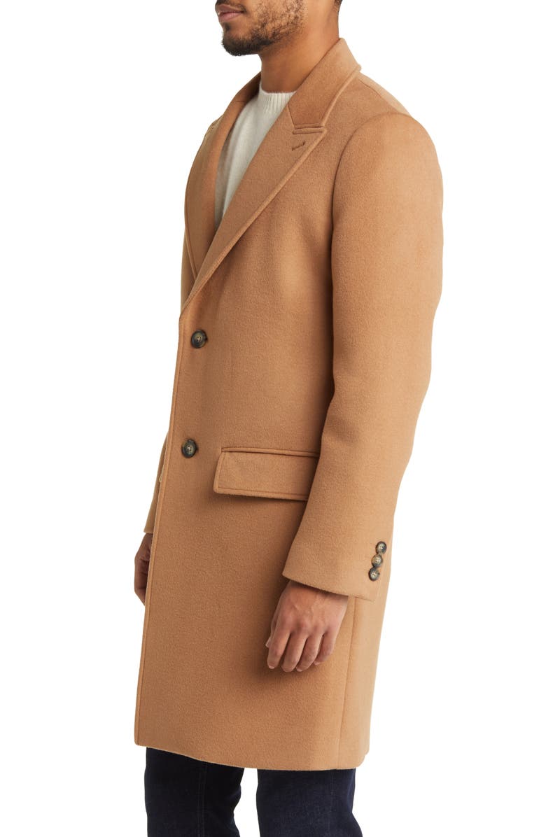 Ted Baker London Peak Lapel Wool Blend Coat, Alternate, color,