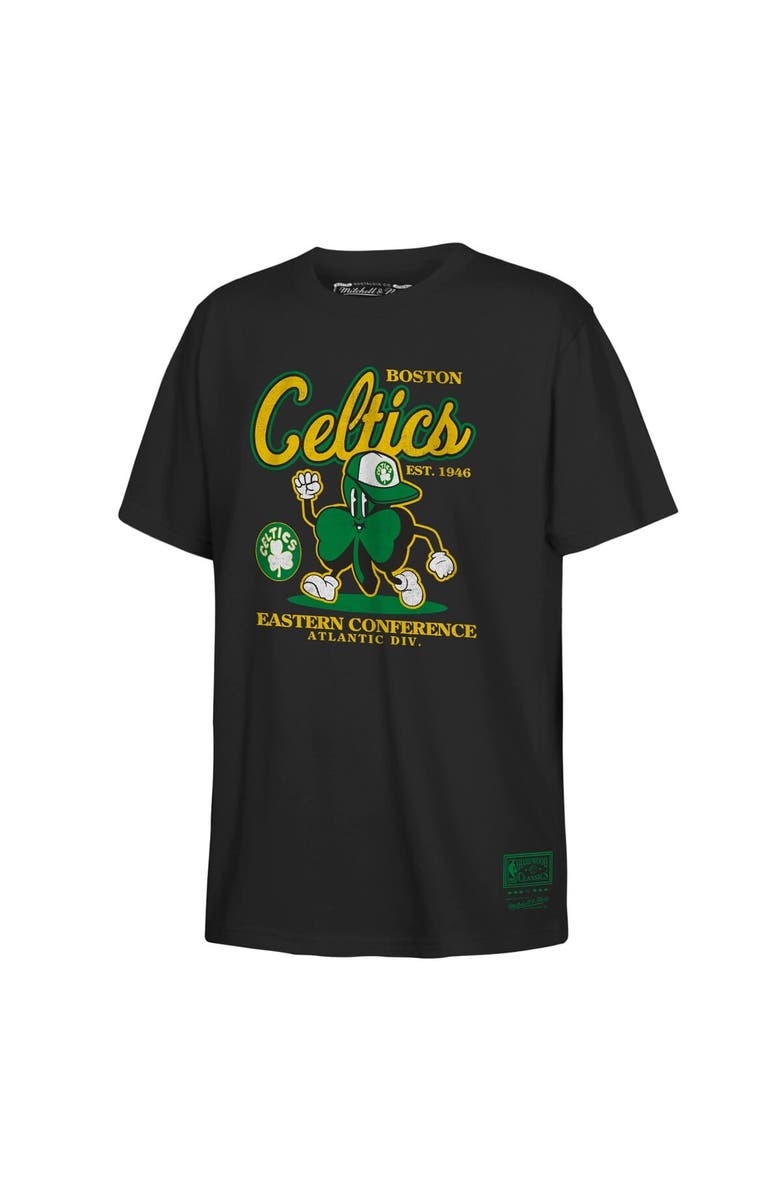 Mitchell & Ness Youth Mitchell & Ness Black Boston Celtics Retro Mascot Script T-Shirt, Alternate, color, Black