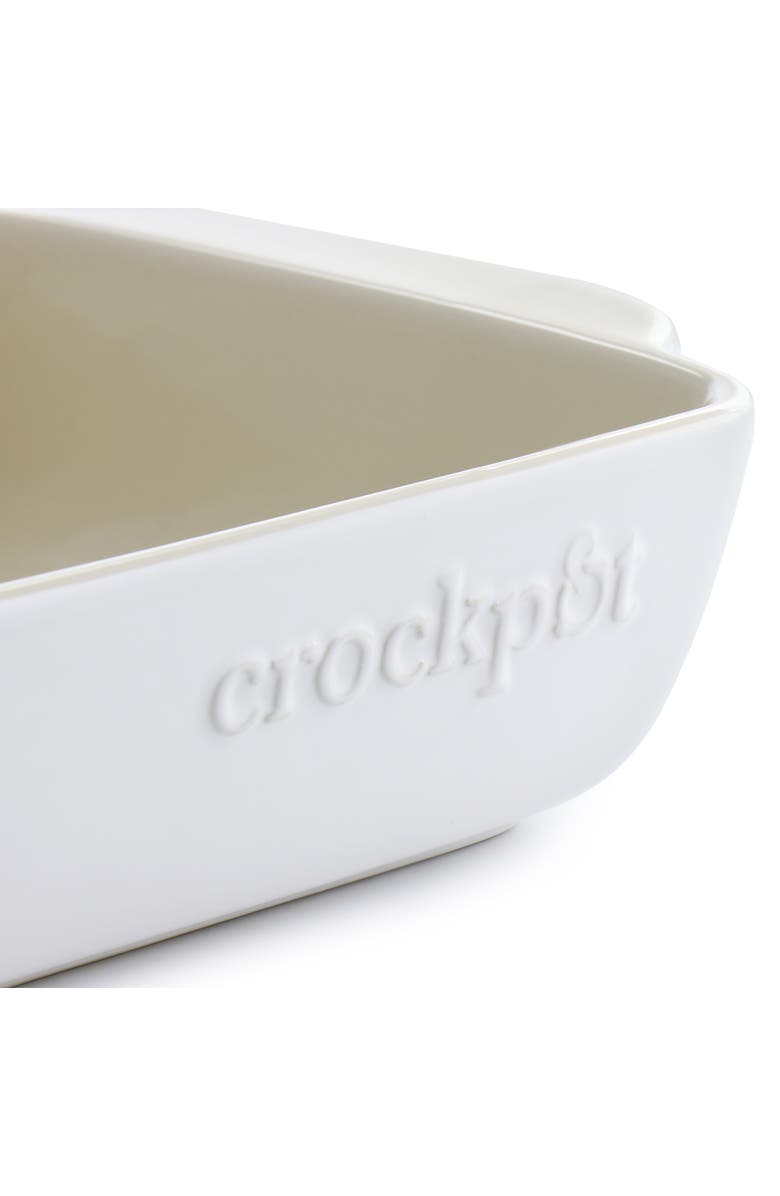 Crockpot 2.5 Quart and 3.5 Quart Rectangular Stoneware Bake Pan Set, Alternate, color, White