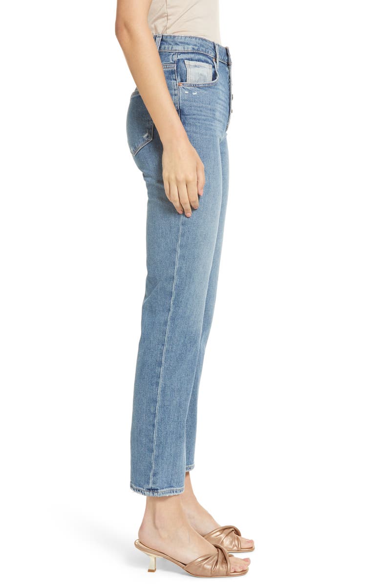 PAIGE Sarah Exposed Fly Straight Leg Ankle Jeans, Alternate, color, Magdadist
