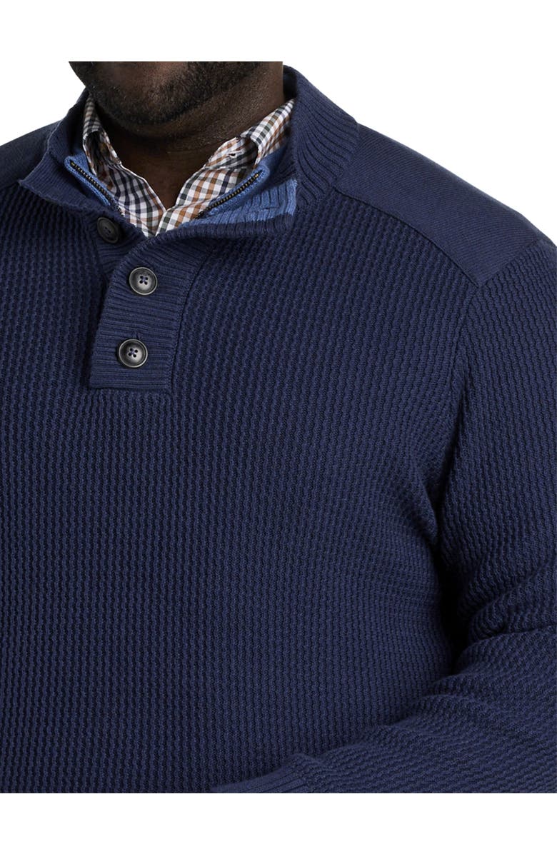 Oak Hill by DXL Murphy Textured Mockneck Sweater, Alternate, color, Peacoat Heather