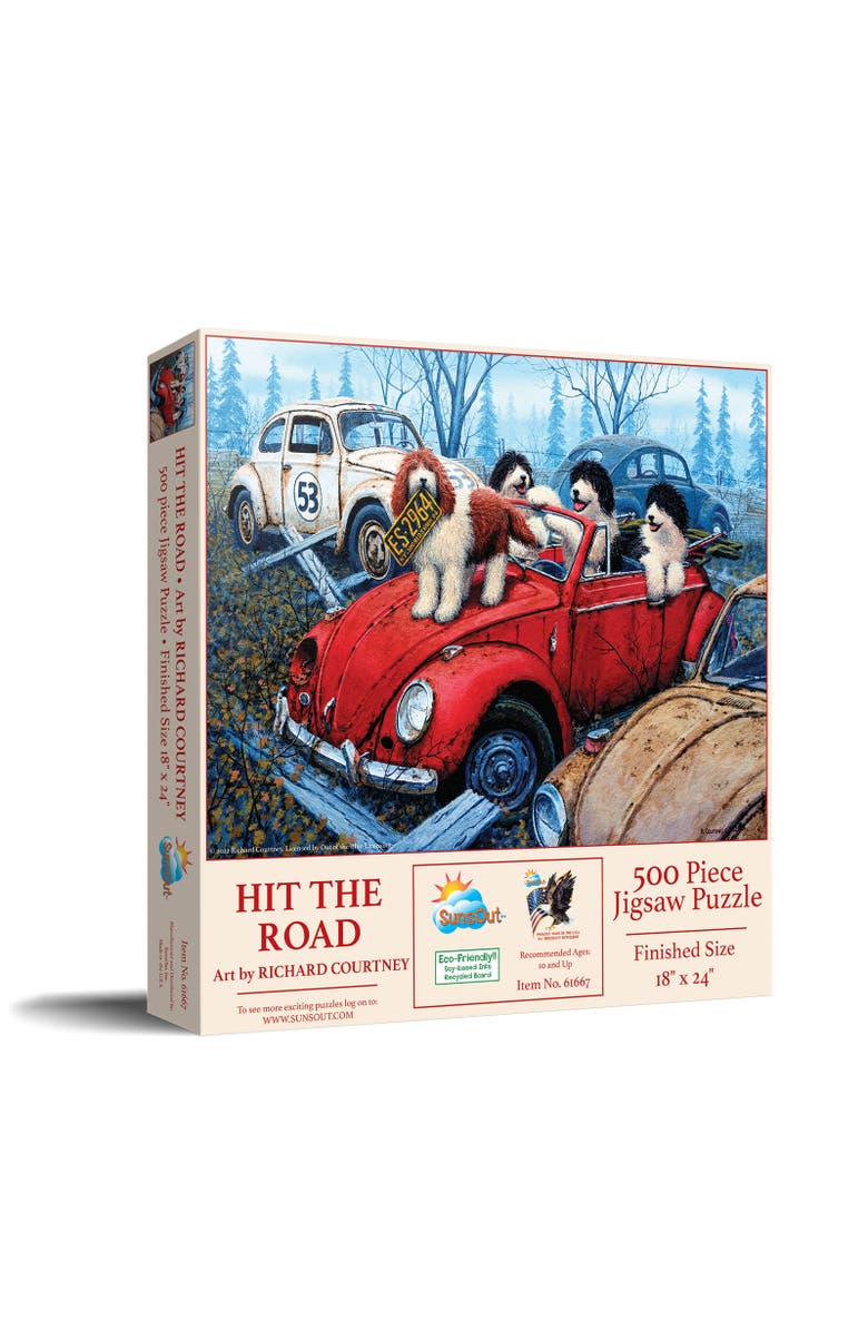 Sunsout Hit the Road 500 piece Jigsaw Puzzle for Adults, Main, color, Multicolor