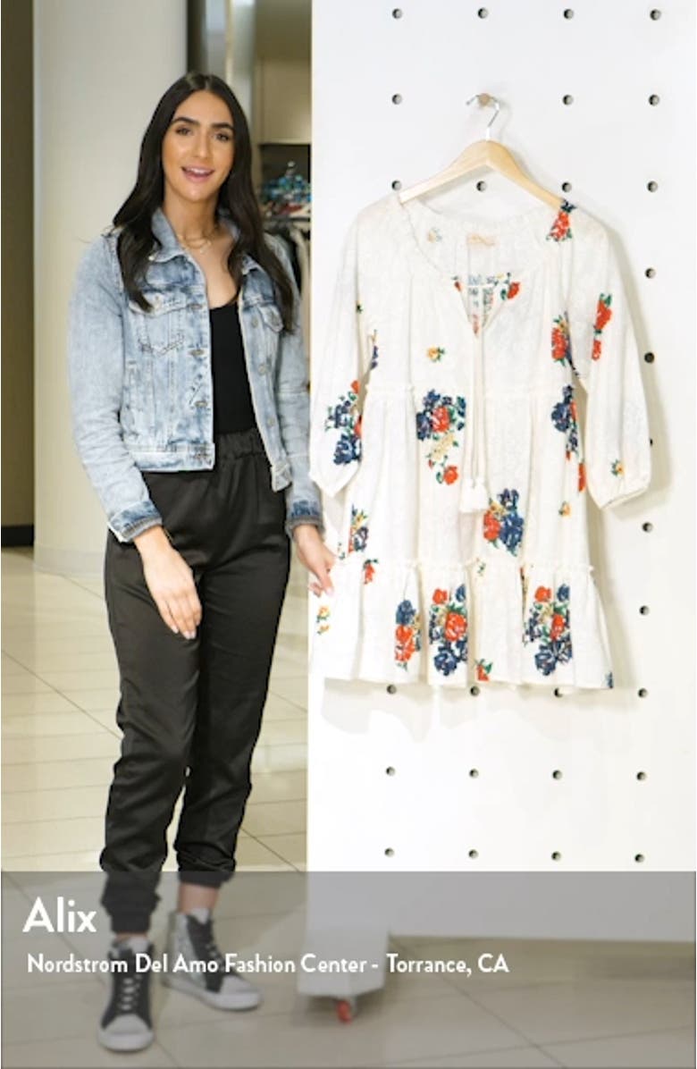 Floral Embroidered Cotton Cover-Up Minidress, sales video thumbnail