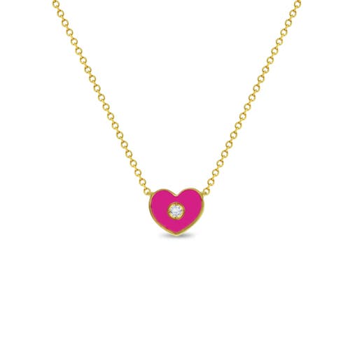 In Season Jewelry 14k CZ Enamel Heart Necklace in Gold at Nordstrom