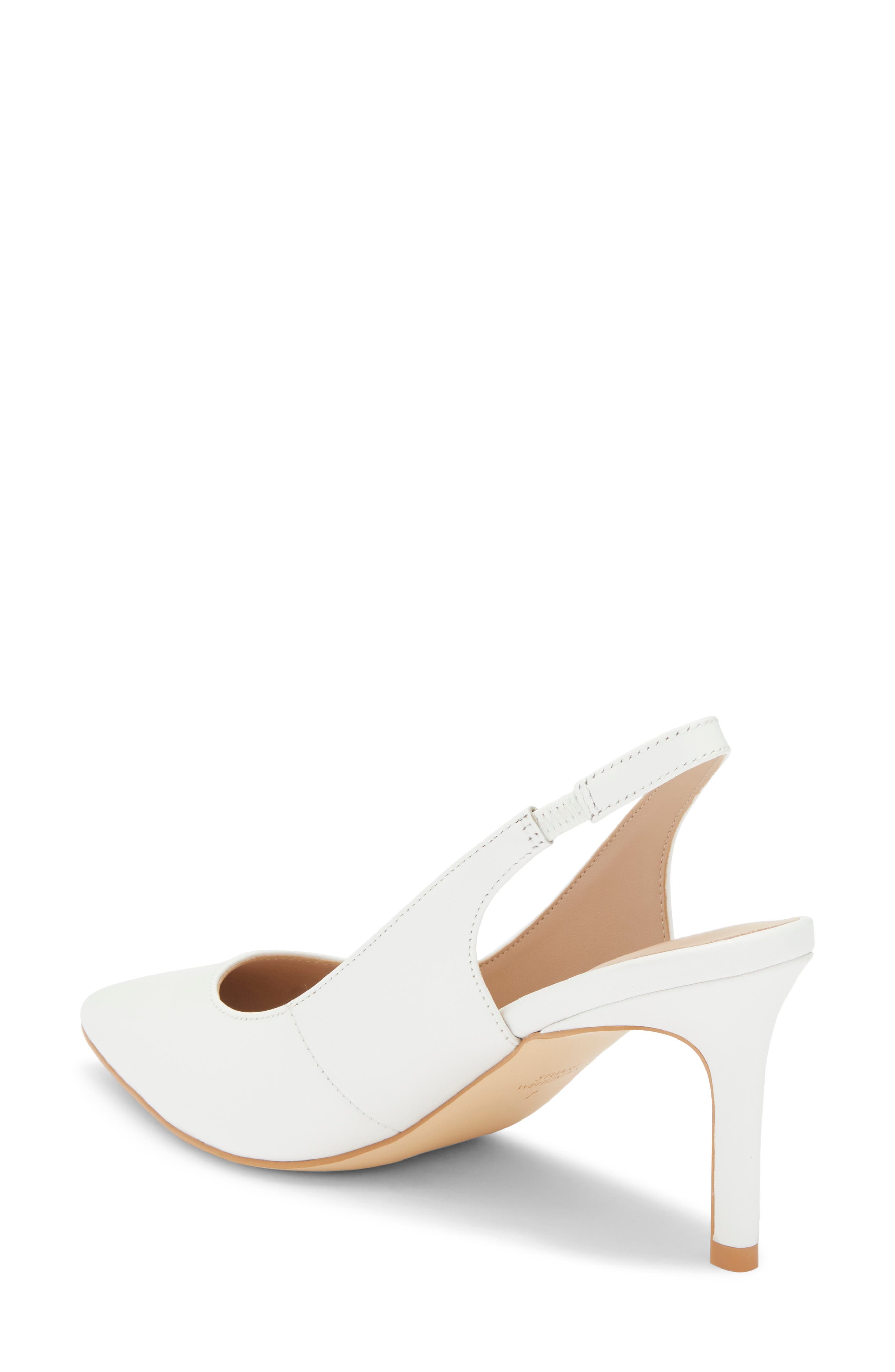 Stuart Weitzman Dancer Slingback Pump, Alternate, color, White.