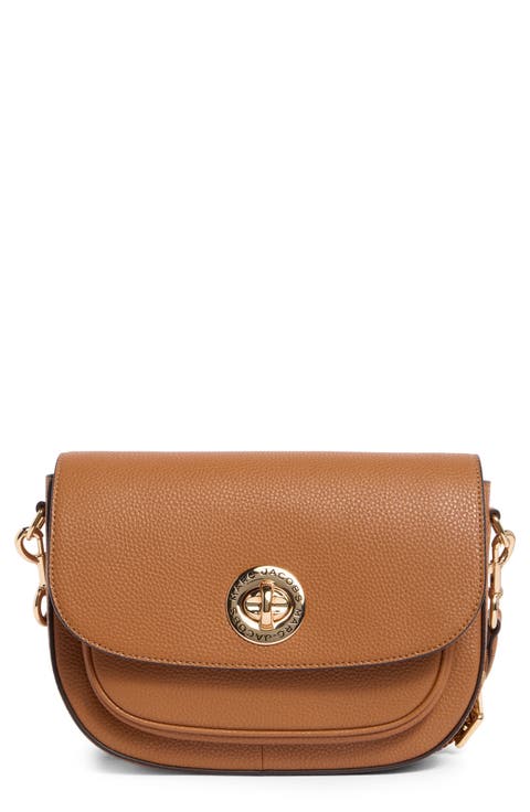 Signet Turnlock Leather Saddle Bag