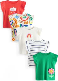 NEXT Kids' 5-Pack Assorted Frill Tops