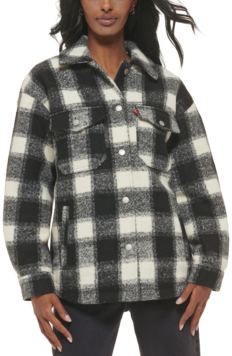 Levi's<sup>®</sup> Wool Blend Plaid Shacket, Main, color, 