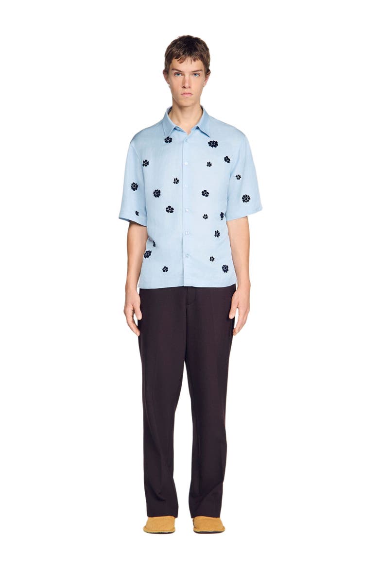 Loose-fit floral shirt, Alternate, color, Sky blue