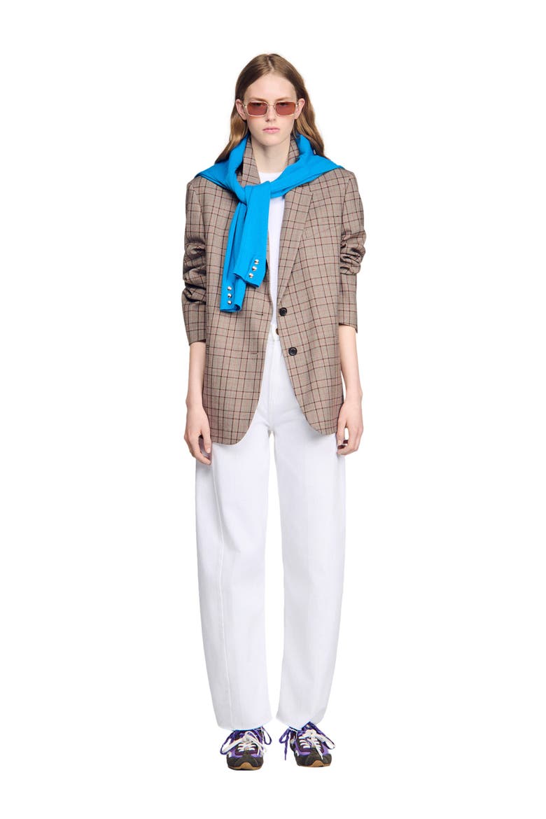 Check suit jacket, Alternate, color, Brown