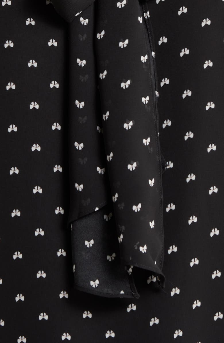 SUGARLIPS Rosaly Bow Print Top, Alternate, color, Black-White