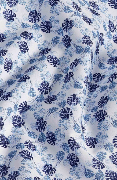 David Donahue Tropical Print Short Sleeve Shirt In Blue