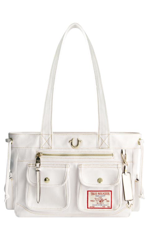 Multi-Pocket Denim Tote
