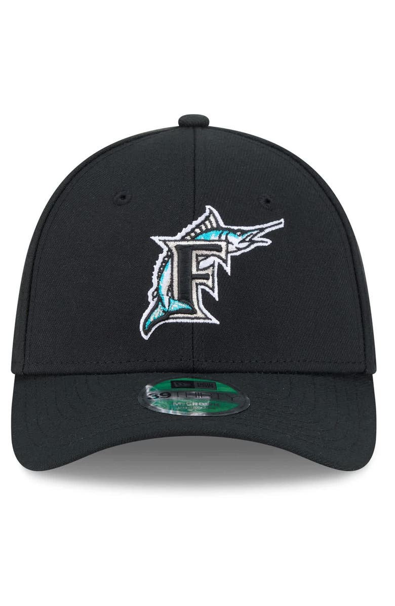 New Era Men's New Era Black Florida Marlins Player Replica 39THIRTY M-Crown Flex Hat, Alternate, color, Black