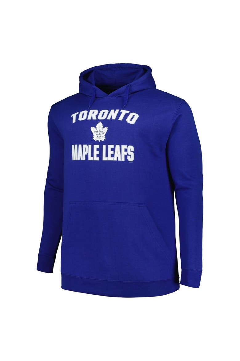 Men's Profile Blue Toronto Maple Leafs Big & Tall Arch Over Logo Pullover Hoodie, Alternate, color, Blue
