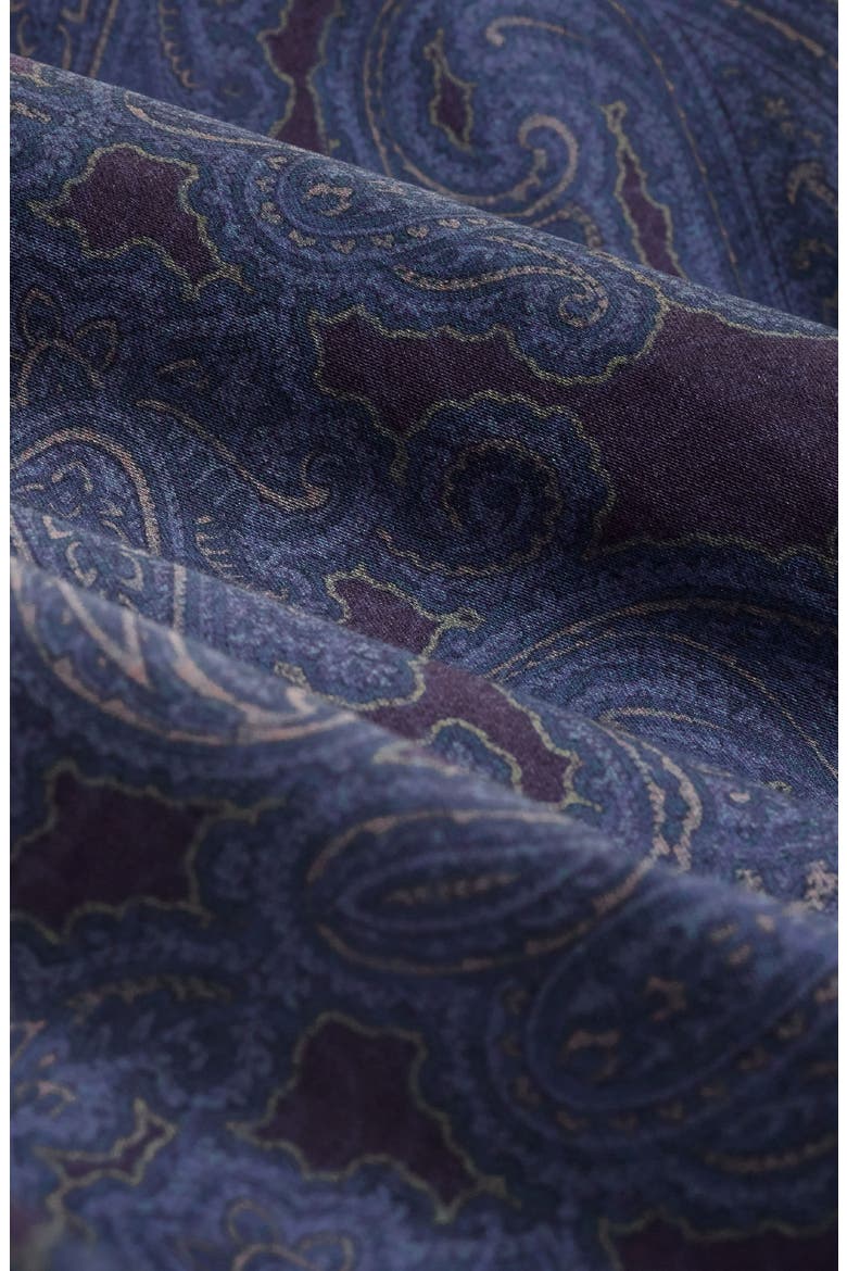 Axel Shaped Fit Paisley Stretch Button-Up Shirt, Alternate, color, EGGPLANT