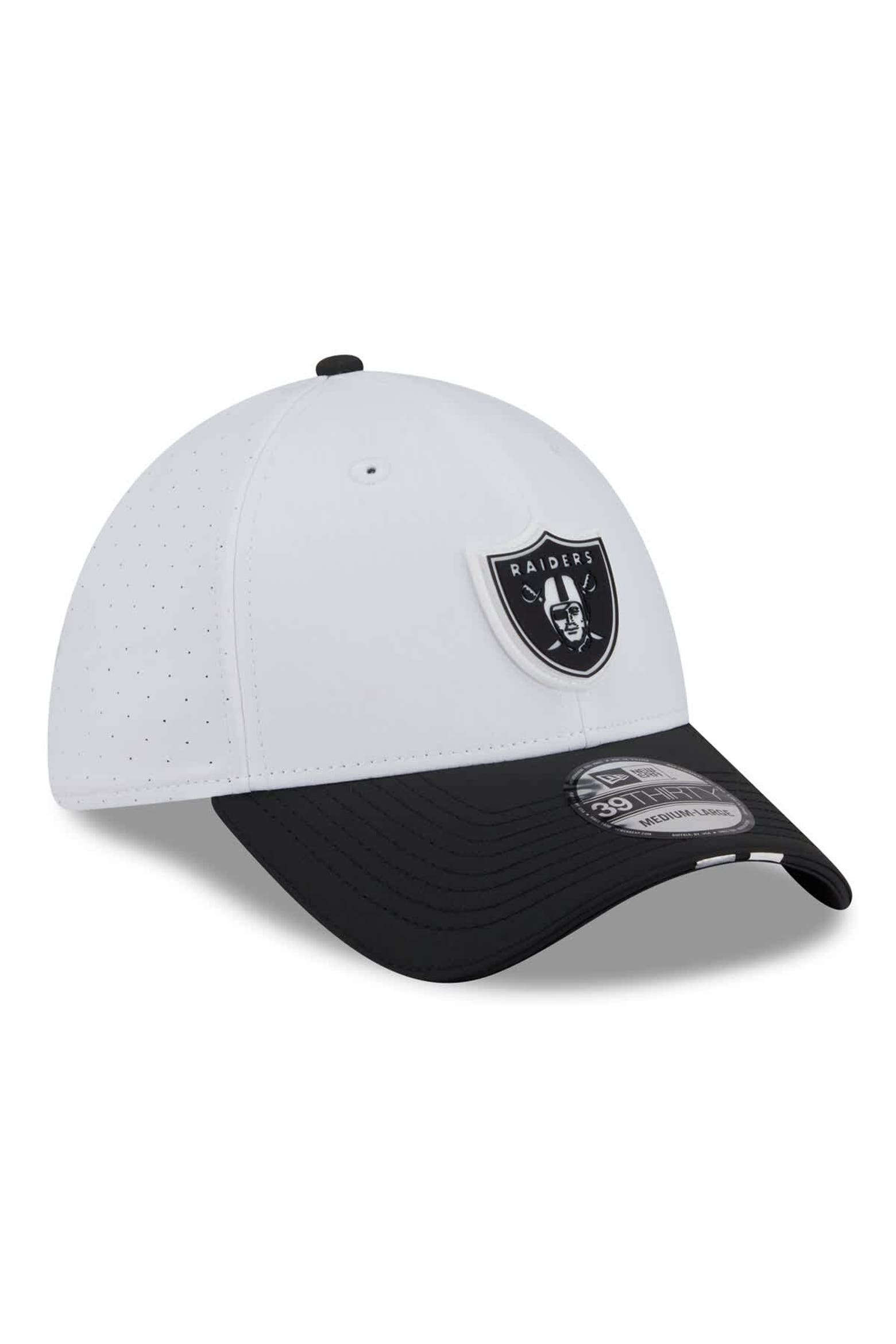 Baseball Training Racks New Era Men's New Era White/Black Las Vegas Raiders 2025 NFL Training ...