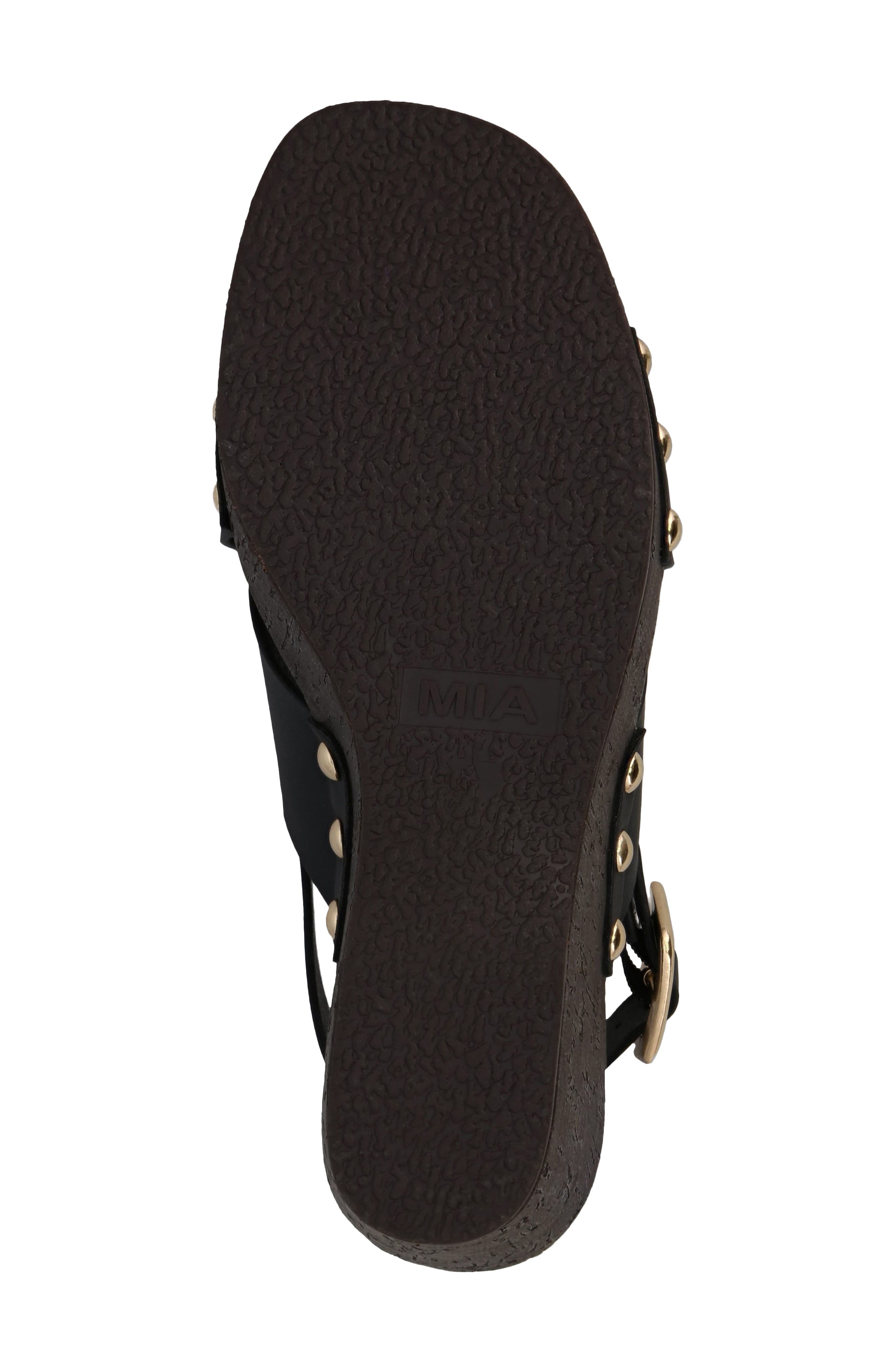 MIA Elleiana Wedge Sandal, Alternate, color, Black