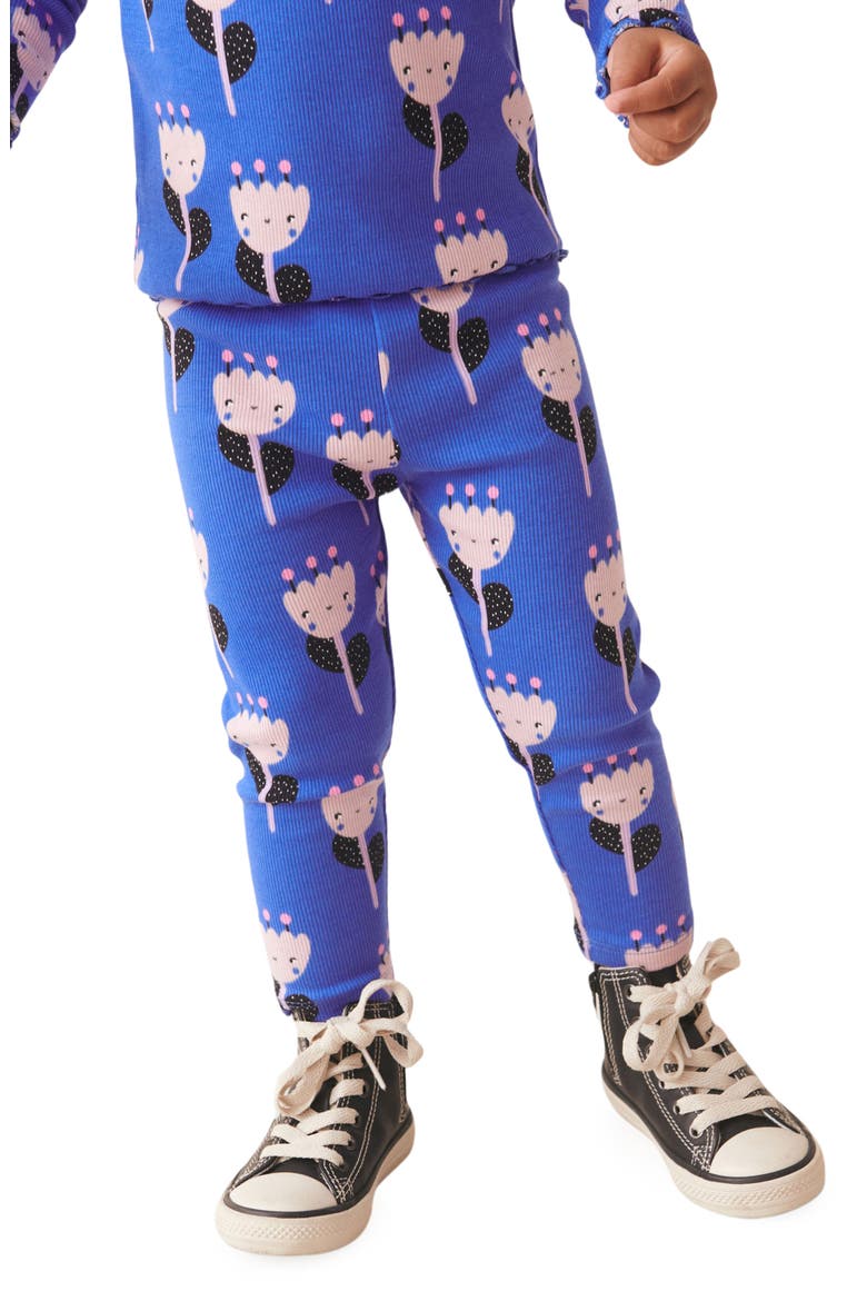 Kids' Rib Print Leggings, Alternate, color, BLUE