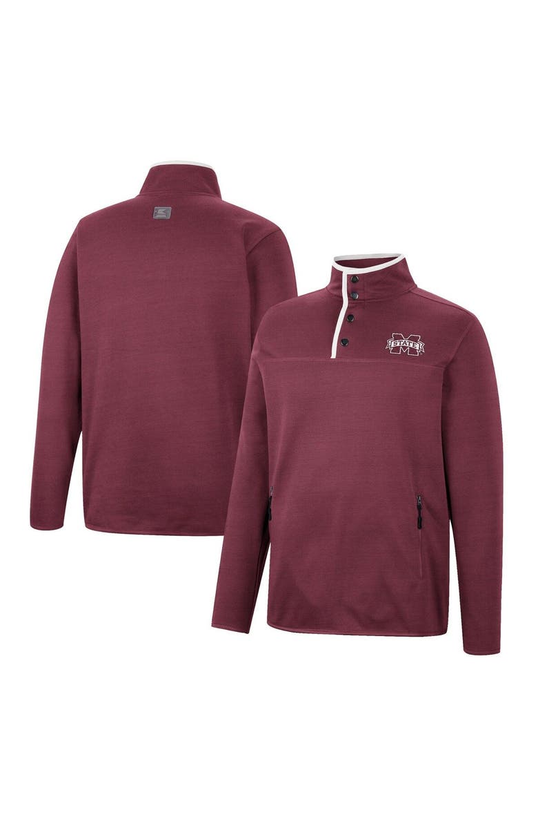 COLOSSEUM Men's Colosseum Maroon Mississippi State Bulldogs Rebound Quarter-Snap Jacket, Main, color, Maroon