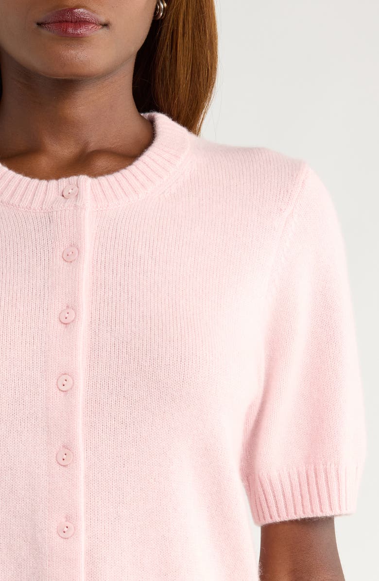 Reformation Short Sleeve Recycled Cashmere & Wool Cardigan, Alternate, color, 