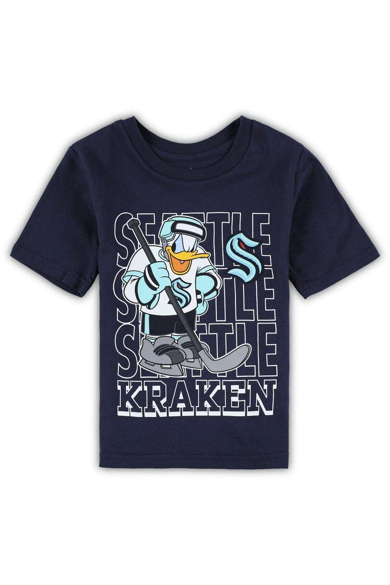 Preschool Deep Sea Blue Seattle Kraken Disney Three-Peat Logo T-Shirt, Main, color, Navy