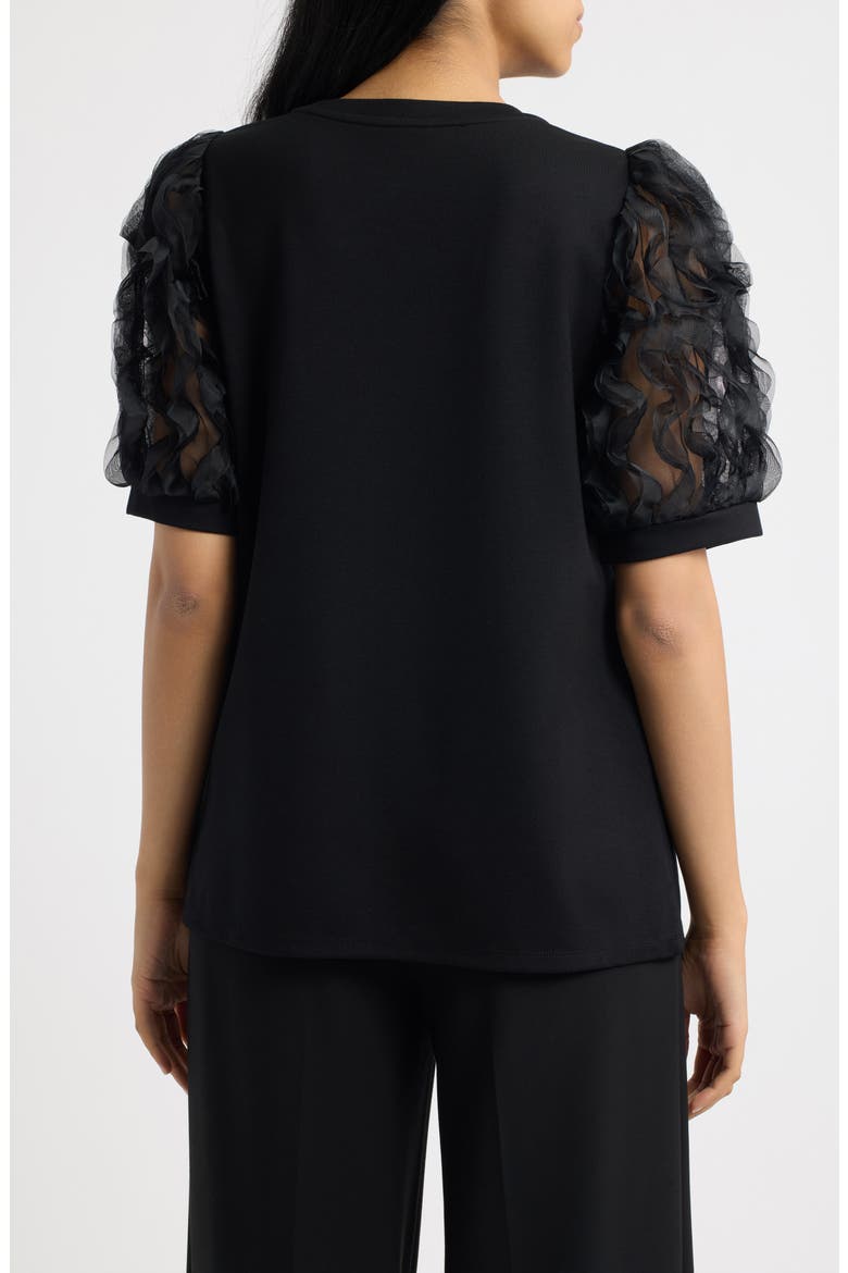 Puff Sleeve Top, Alternate, color, ANNE BLACK