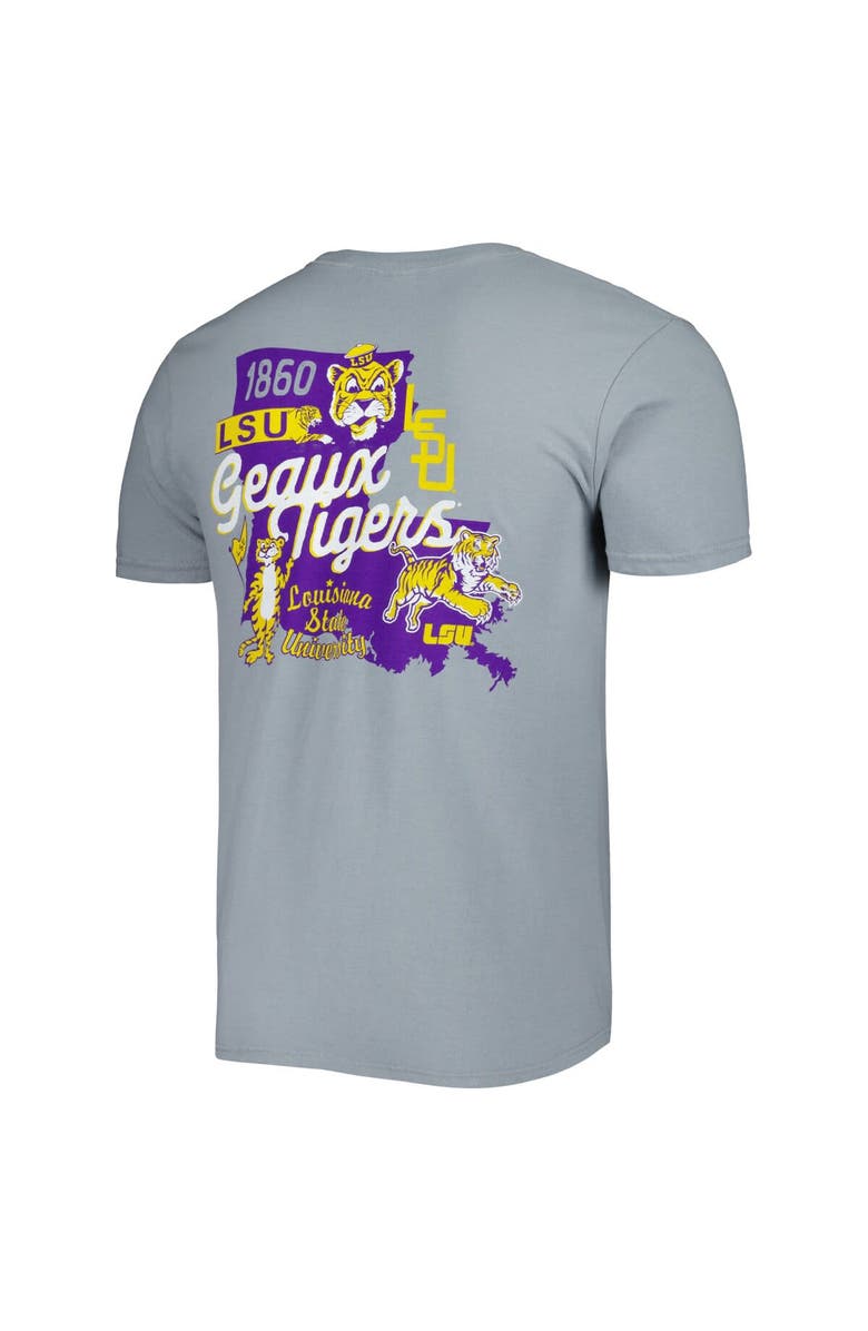 IMAGE ONE Men's Graphite LSU Tigers Vault State Comfort T-Shirt, Alternate, color,