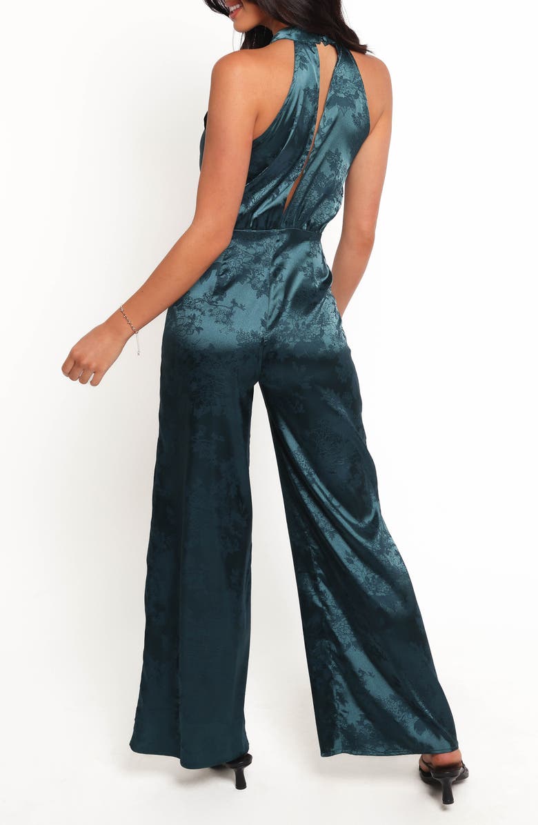 Petal & Pup Shellbie Halter Wide Leg Jumpsuit, Alternate, color, Teal