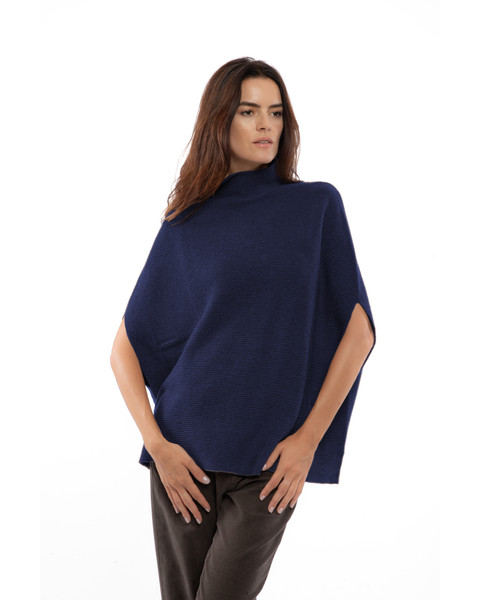 Pure Cashmere Funnel Neck Poncho