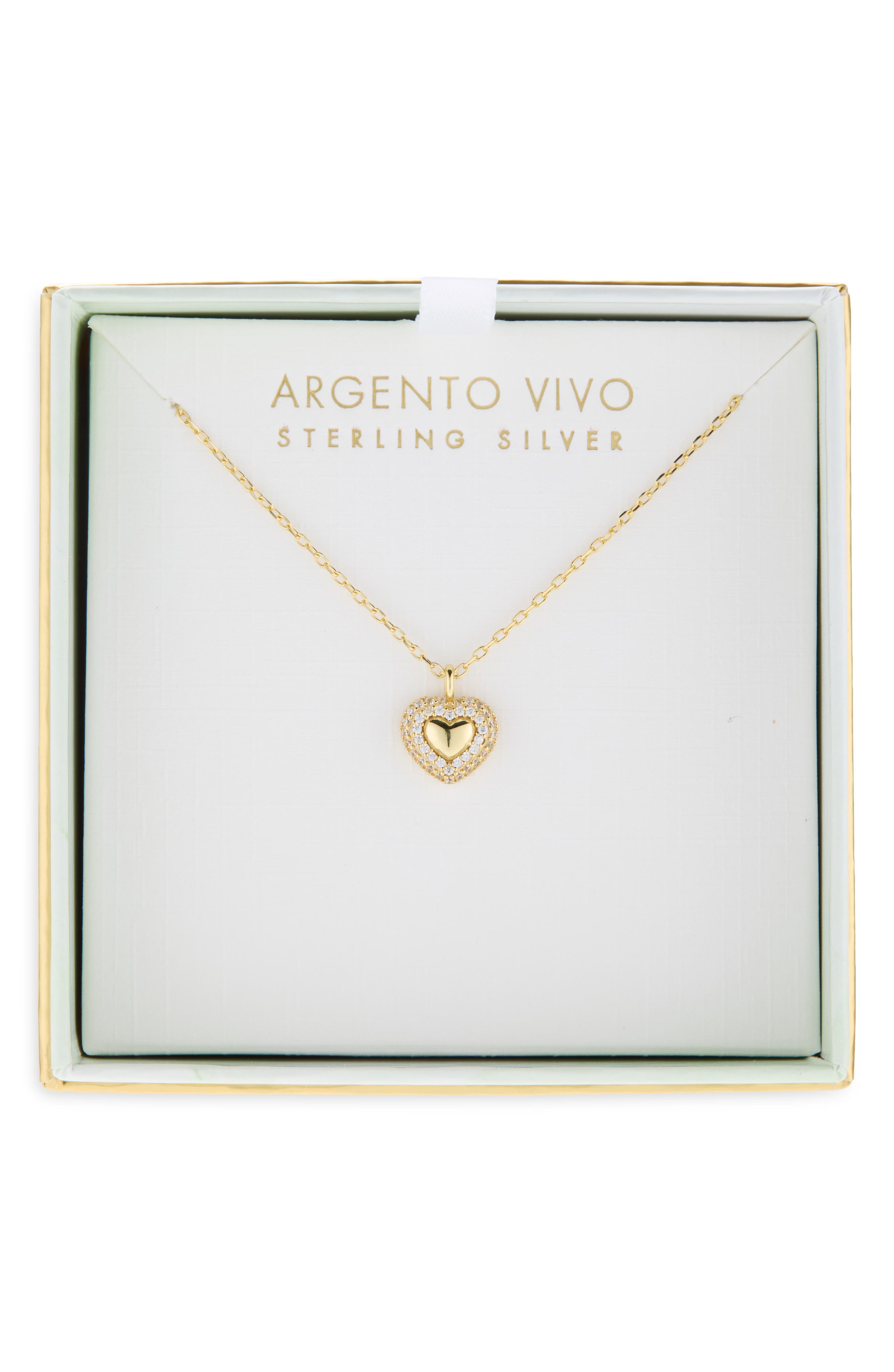 Pavé CZ Heart Pendant Necklace
