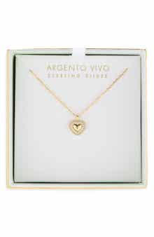 Pavé CZ Heart Pendant Necklace